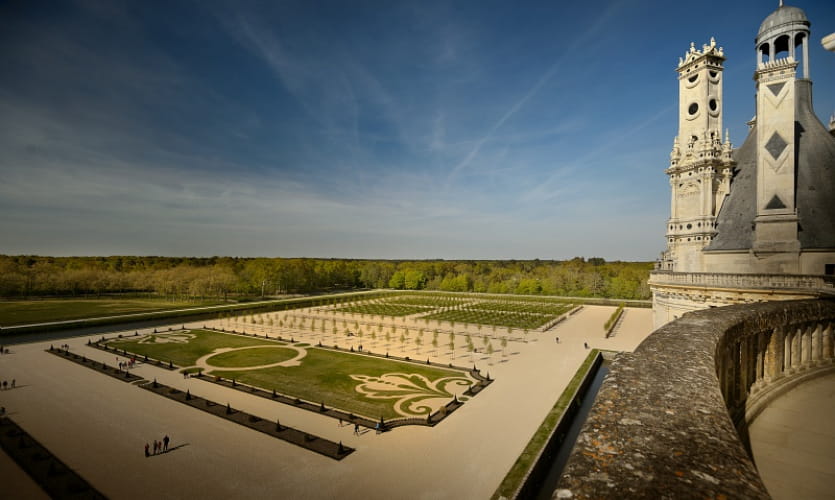 Jardin à la Français Chambord vu des terrasses