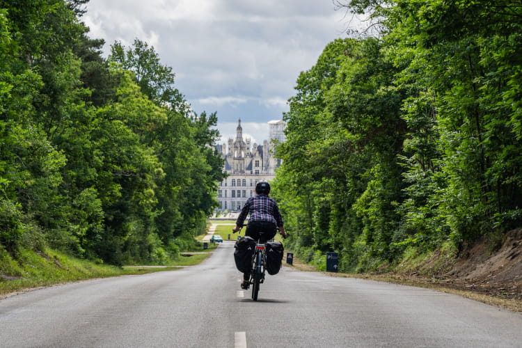 Arrivée en vélo à Chambord